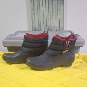 Tommy Hilfiger Navy And Red Duck Boots